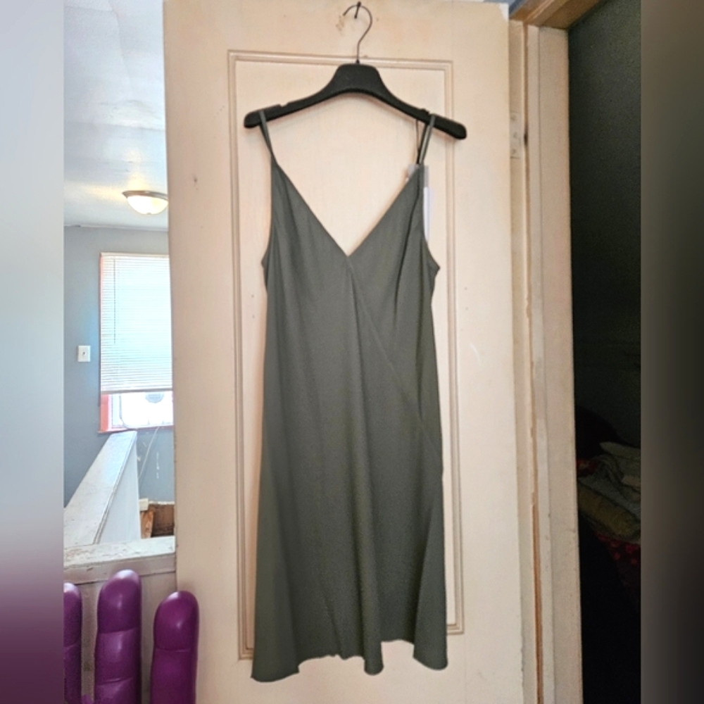 NWT Rick Owens Elegant Moss Green Slip Dress - Picture 2 of 8